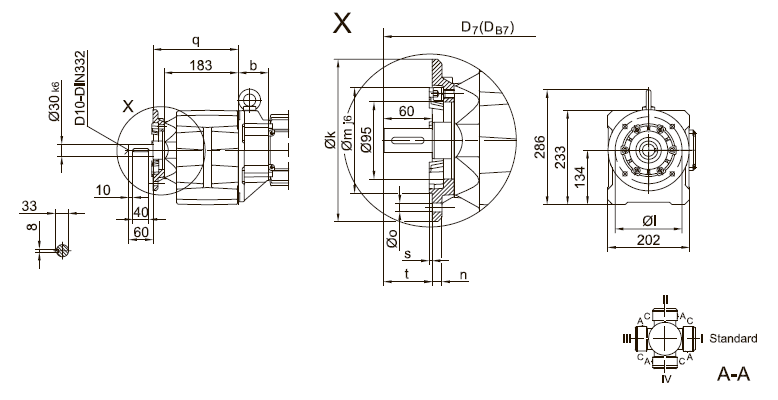 Фланец со сквозными отверстиями BG40